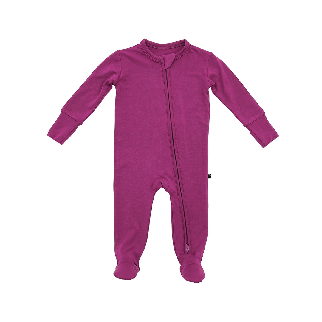 Plum Zipper Footie