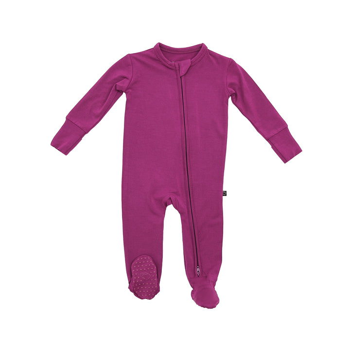 Plum Zipper Footie