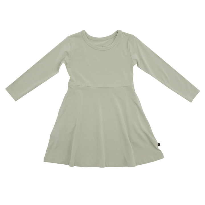 Sage Long Sleeve Swing Dress