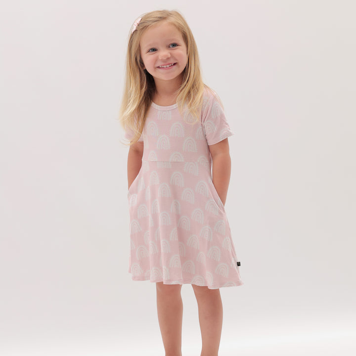 Rosalee's Rainbows Short Sleeve Swing Dress