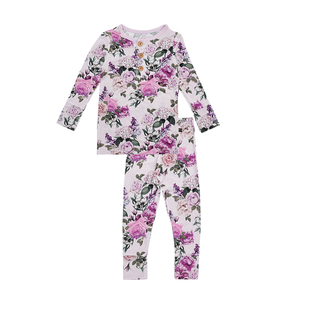 Francesca's Floral Long Sleeve Henley Pajama Set