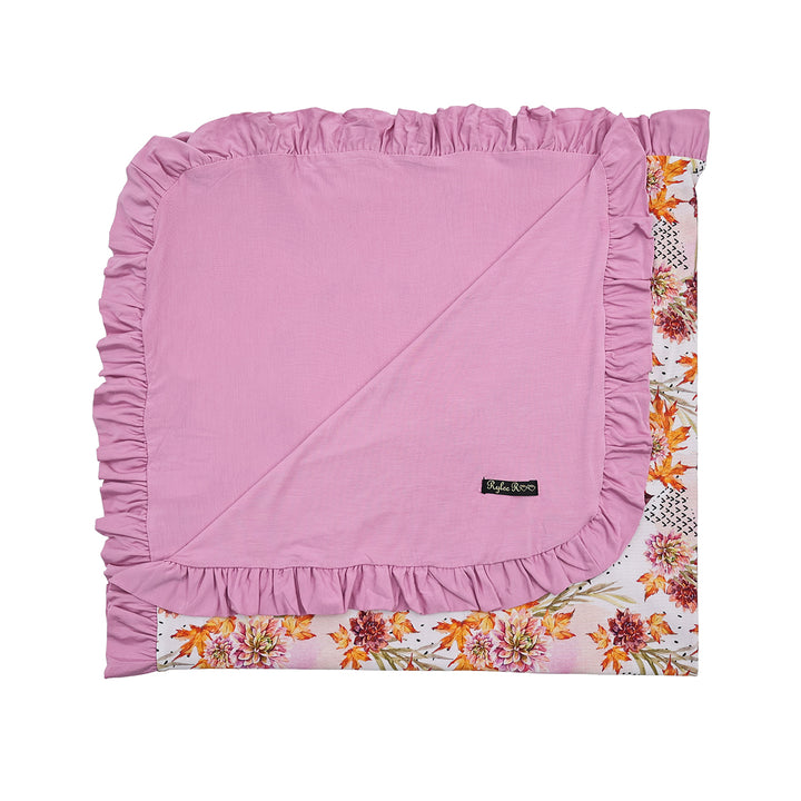 Farrah's Fall Floral Ruffle Snuggle Blanket