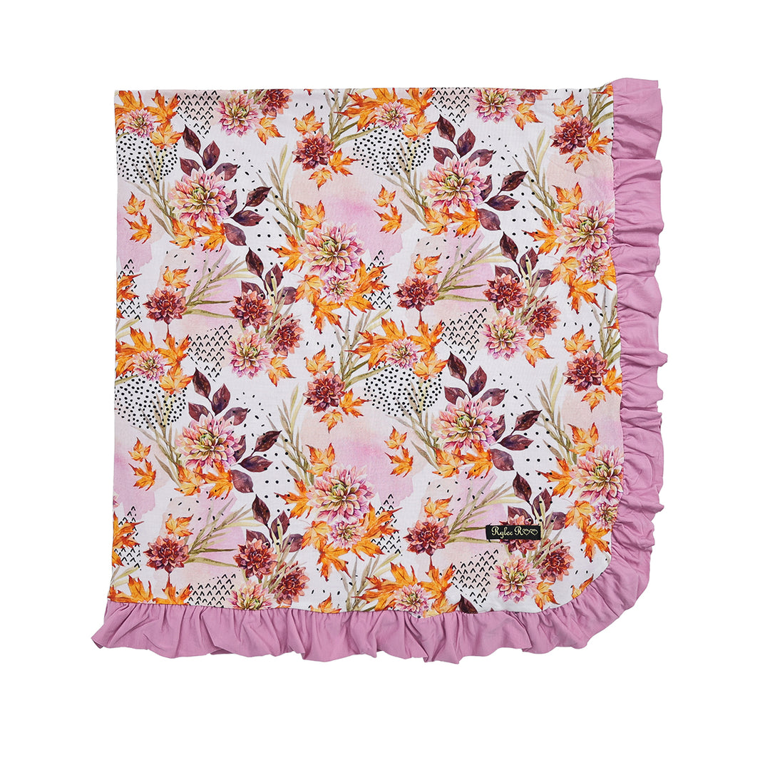 Farrah's Fall Floral Ruffle Snuggle Blanket