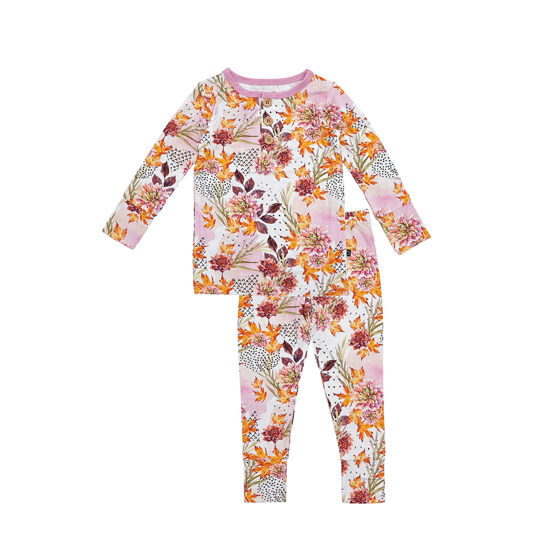Farrah's Fall Floral Long Sleeve Henley Pajama Set